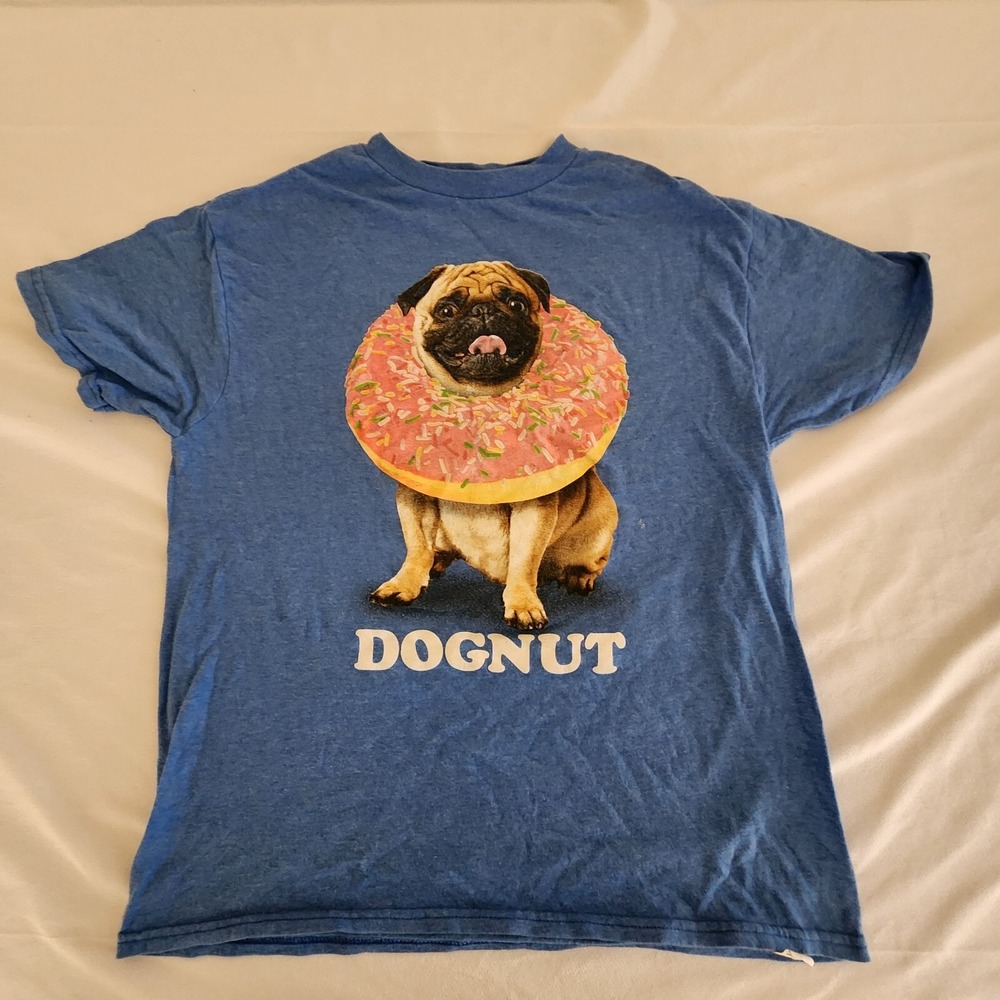 Dognut Funny Fifth Sun Blue Short Sleeve Cotton Blend T-Shirt Adult S